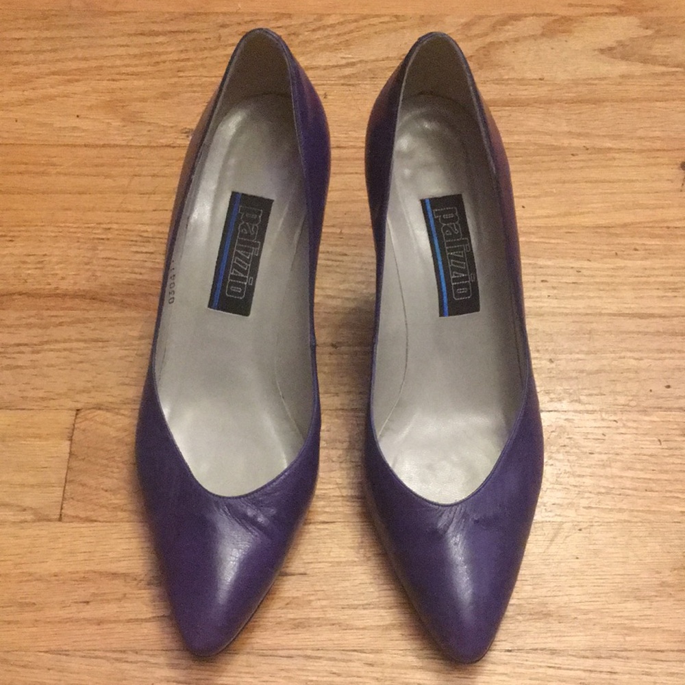 Vintage Purple Leather Heels by